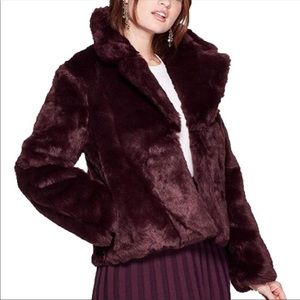 A new day purple faux fur jacket nwot size m